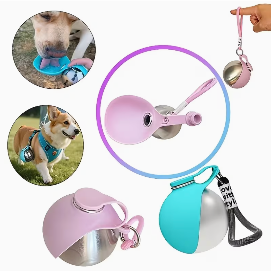 Borraccia Portatile per Cani con Ciotola Integrata 2 in 1